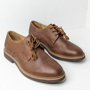 Hush Puppies Detroit Plain Toe Oxford, Brown Leather, Men's 9.5